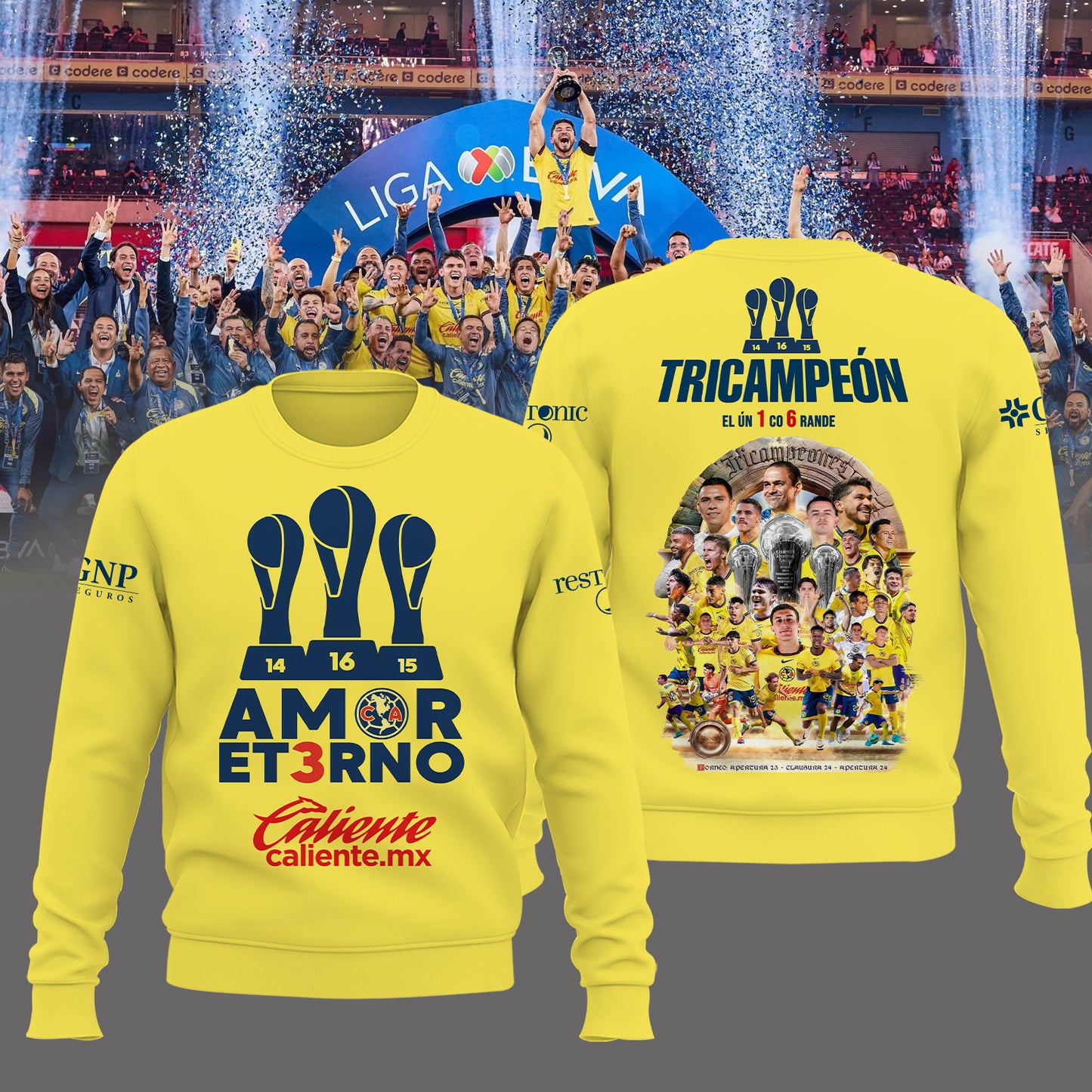 🏆🏆🏆 𝐀𝐌𝐎𝐑 𝐄𝐓𝟑𝐑𝐍𝐎 Grand3sDeCorazón Club América SweatShirt