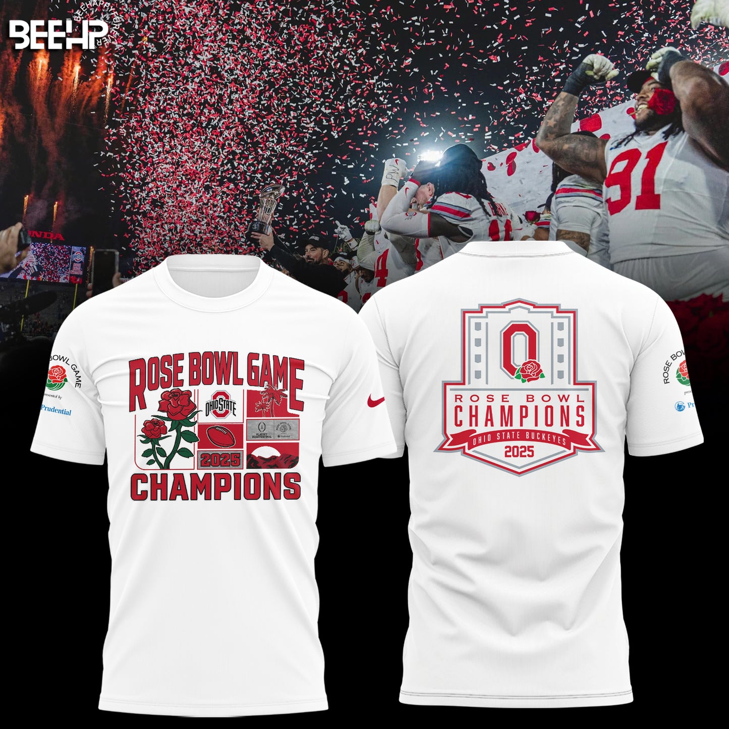 Ohio State Buckeyes College Football Playoff 2025 Rose Bowl Champions TShirt