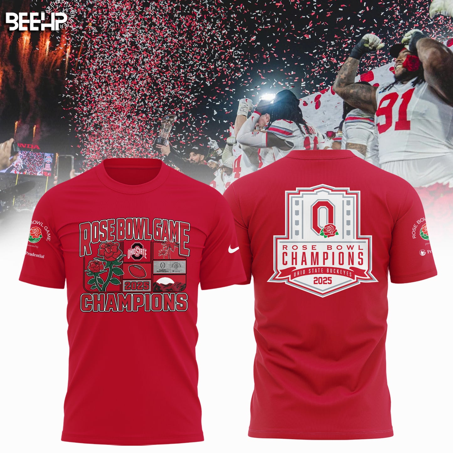 Ohio State Buckeyes College Football Playoff 2025 Rose Bowl Champions TShirt