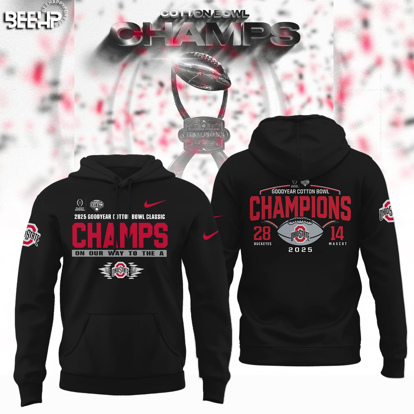 Ohio State Buckeyes College Football Playoff 2025 Cotton Bowl Champions Hoodie