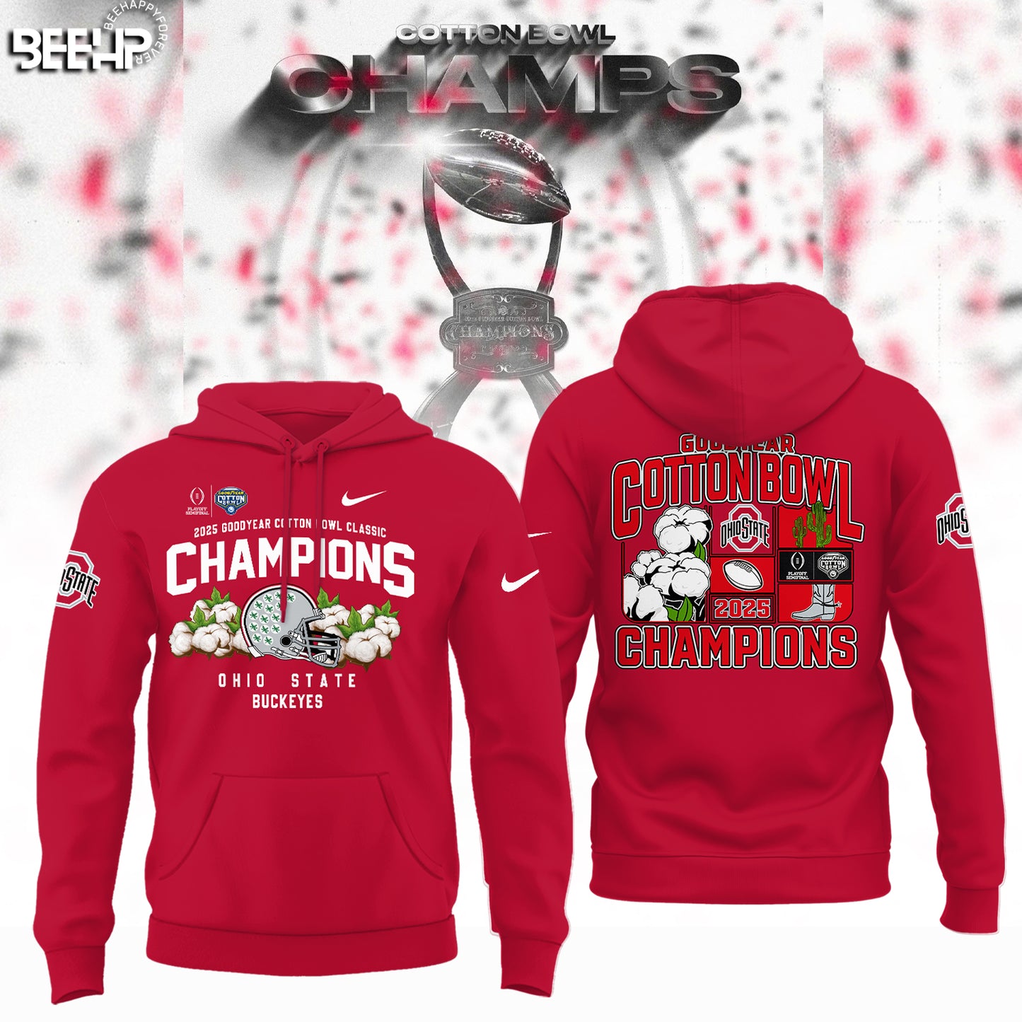 Ohio State Buckeyes College Football Playoff 2025 Cotton Bowl Champions Hoodie