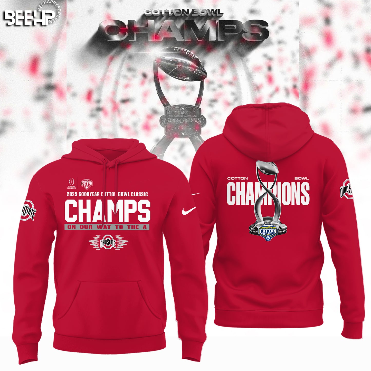 Ohio State Buckeyes College Football Playoff 2025 Cotton Bowl Champions Hoodie