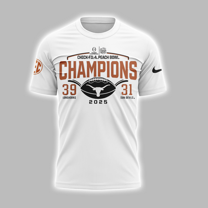 Limited Edition Texas Longhorns College Football Playoff 2025 Peach Bowl Champions TShirt