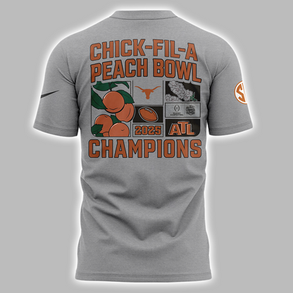 Limited Edition Texas Longhorns College Football Playoff 2025 Peach Bowl Champions TShirt