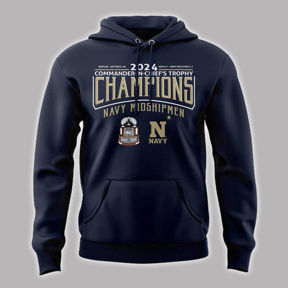 Special 2024 Commander-In-Chief’s Trophy Champions Navy Football Hoodie