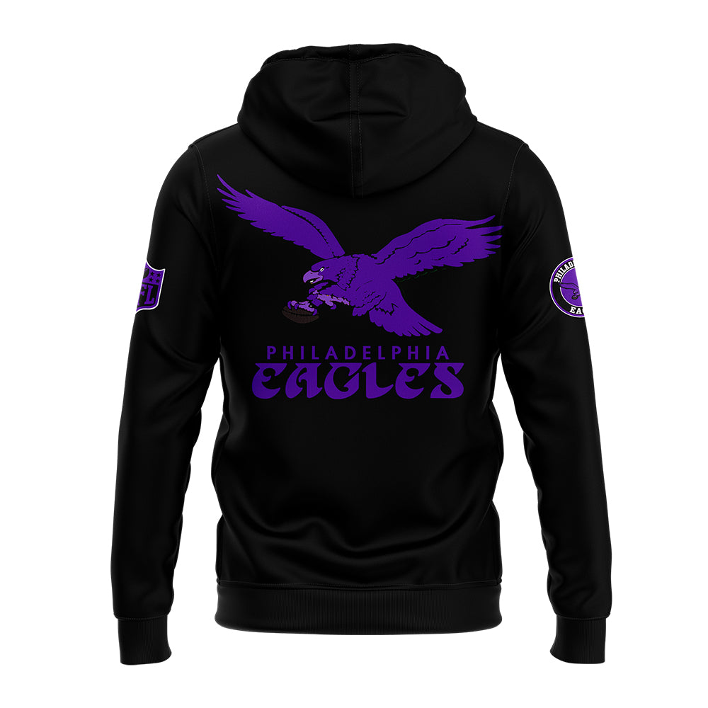 Men’s Black Philadelphia Eagles 2024 Domestic Violence Awareness Month Hoodie