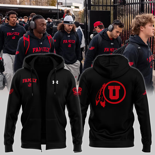 Special New Family Forever Utah Football Zip Hoodie