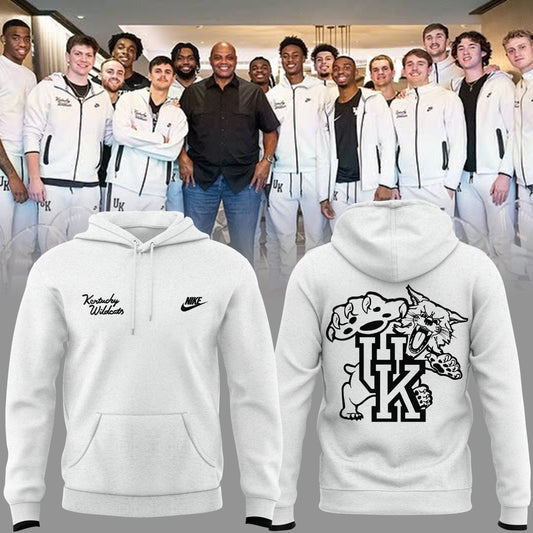 Special New Kentucky Wildcats Black And White Basketball Hoodie