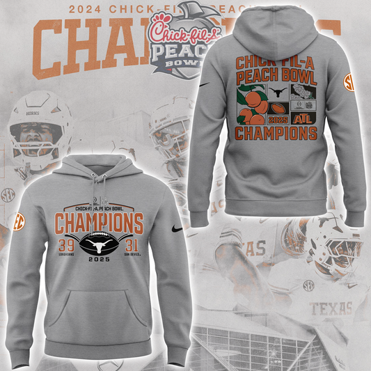 Limited Edition Texas Longhorns College Football Playoff 2025 Peach Bowl Champions Hoodie