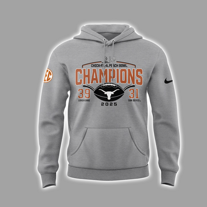 Limited Edition Texas Longhorns College Football Playoff 2025 Peach Bowl Champions Hoodie