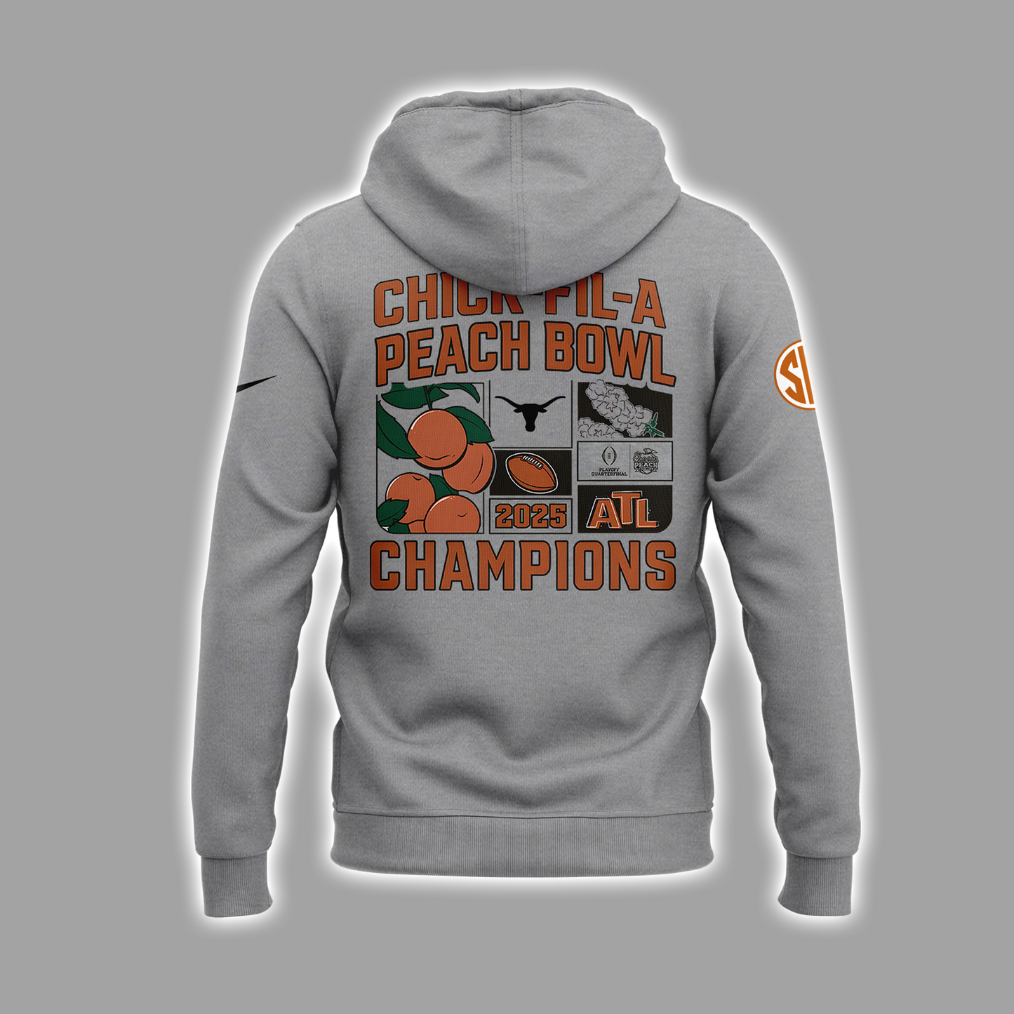 Limited Edition Texas Longhorns College Football Playoff 2025 Peach Bowl Champions Hoodie