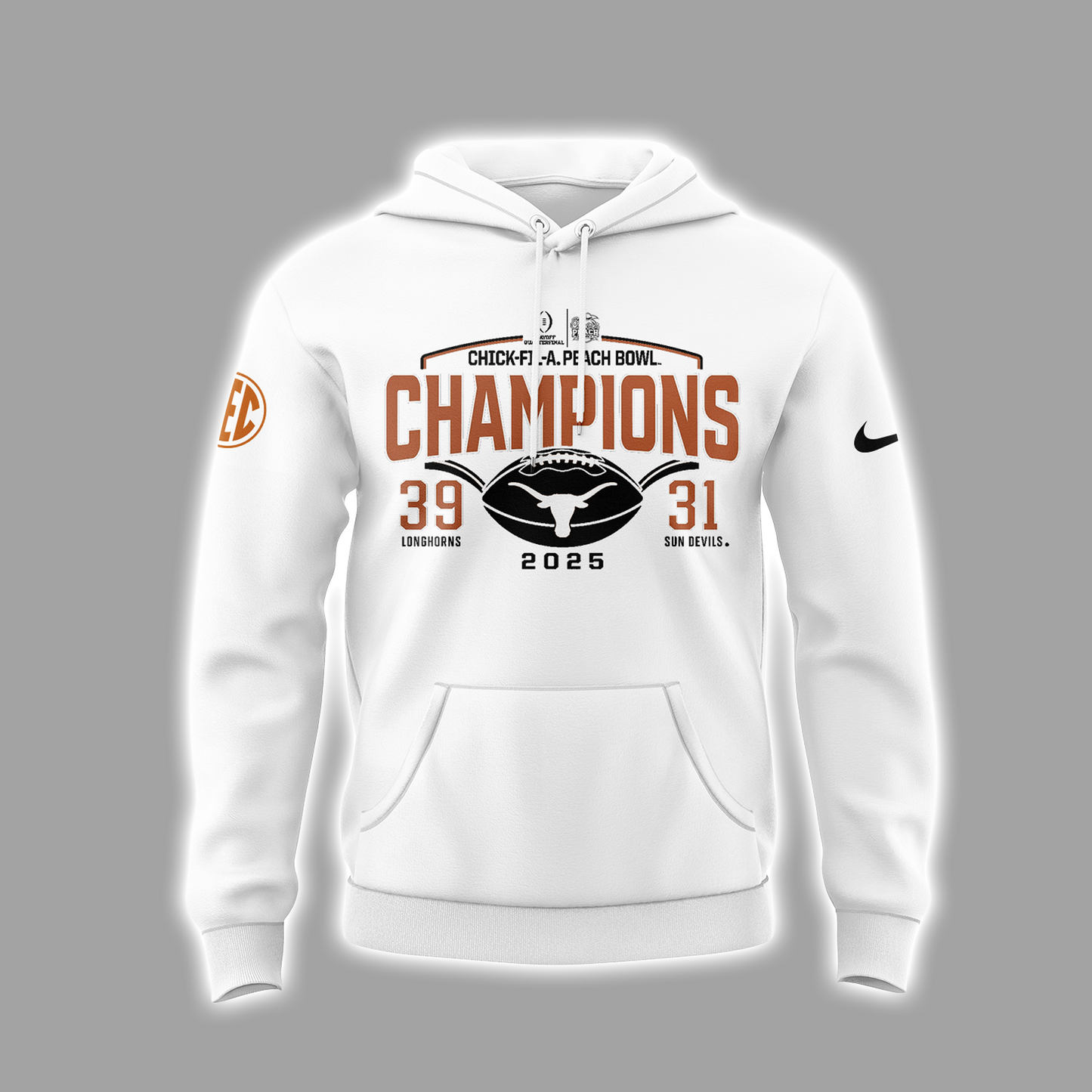 Limited Edition Texas Longhorns College Football Playoff 2025 Peach Bowl Champions Hoodie