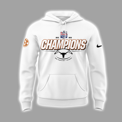 Limited Edition Texas Longhorns College Football Playoff 2025 Peach Bowl Champions Hoodie