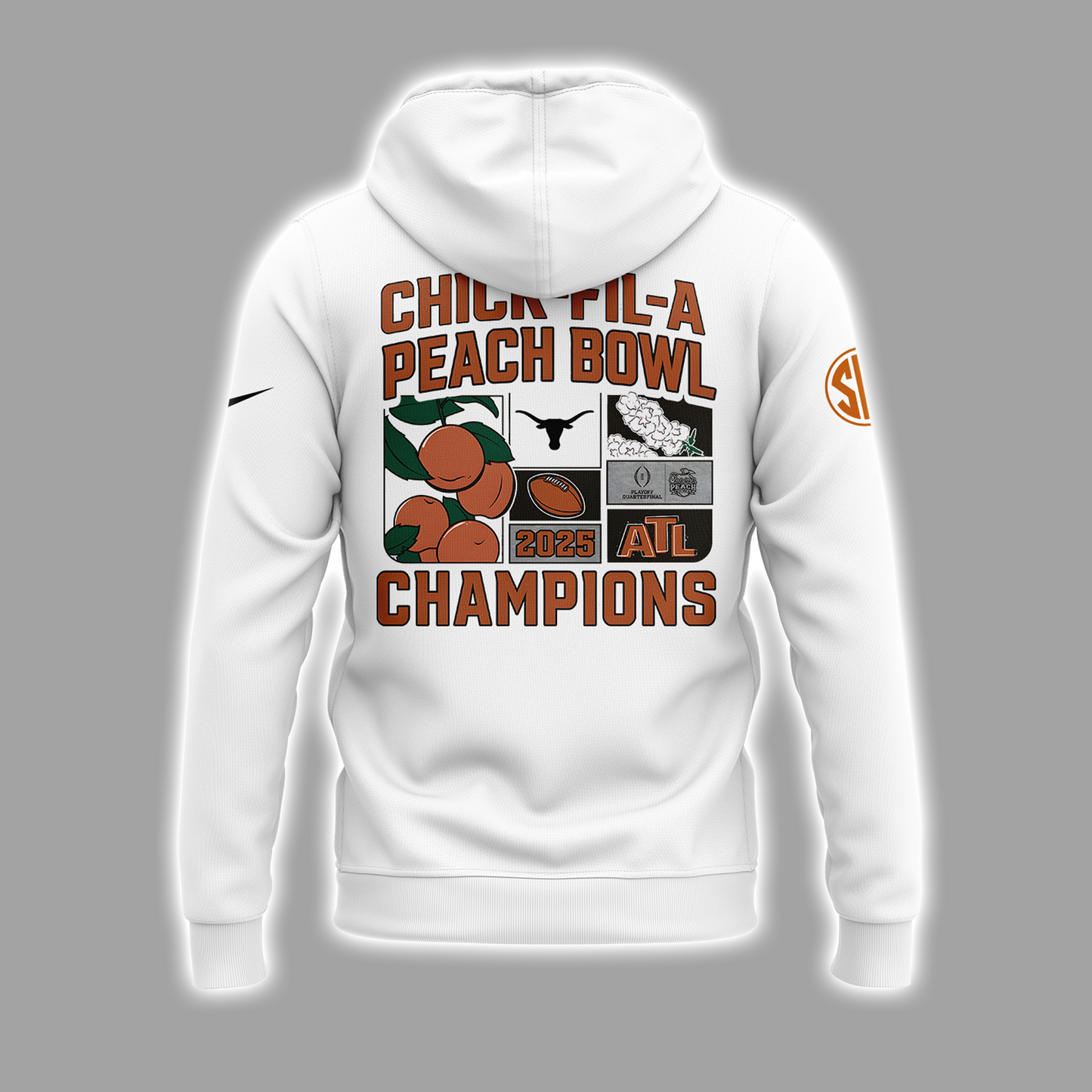 Limited Edition Texas Longhorns College Football Playoff 2025 Peach Bowl Champions Hoodie