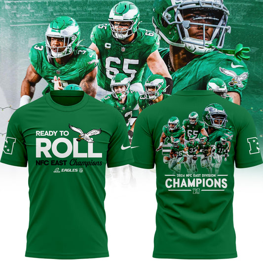 Limited Edition Philadelphia Eagles NFC EAST CHAMPIONS Kelly Green TShirt 2024