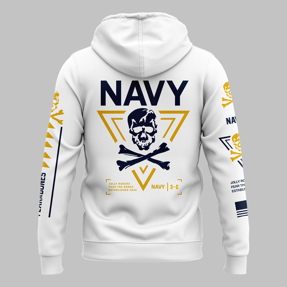 Special Navy Football Zip Hoodie 2024 Navy Game Uniform