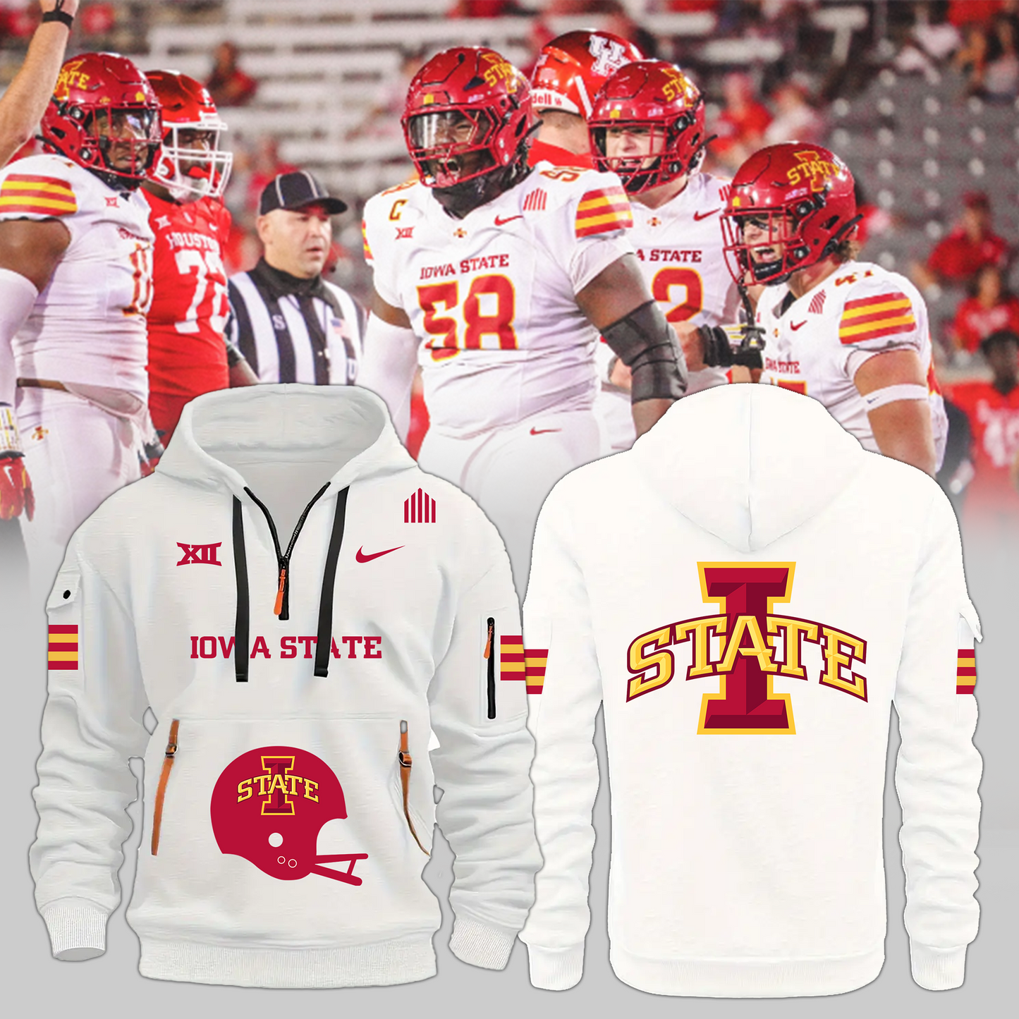 Iowa State Football 2024 Limited Edition New Half Zip Hoodie