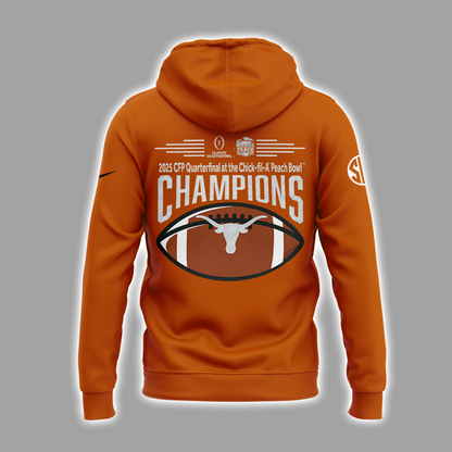 Limited Edition Texas Longhorns College Football Playoff 2025 Peach Bowl Champions Hoodie