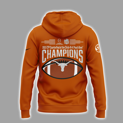 Limited Edition Texas Longhorns College Football Playoff 2025 Peach Bowl Champions Hoodie