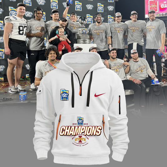 2024 Pop Tarts Bowl Champions Iowa State Football Limited Edition Half Zip Hoodie