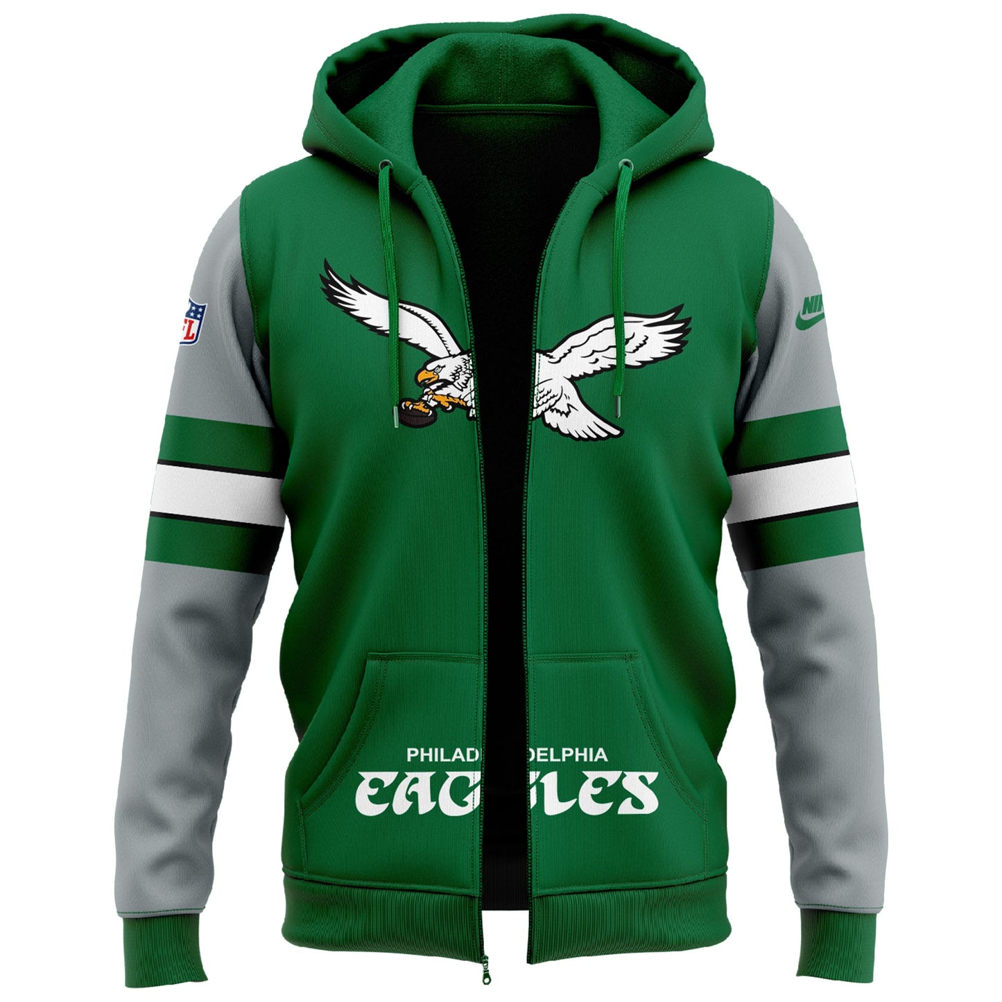 Philadelphia Eagles “Two Shoes” Throwback Zip Hoodie 2024