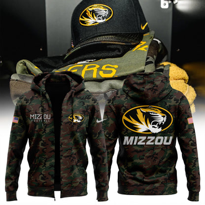 Limited Edition 2024 Military Appreciation Missouri Tigers football Zip Hoodie