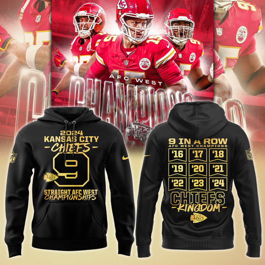 Limited Edition 2024 AFC West Division Champions Kansas City Chiefs Hoodie