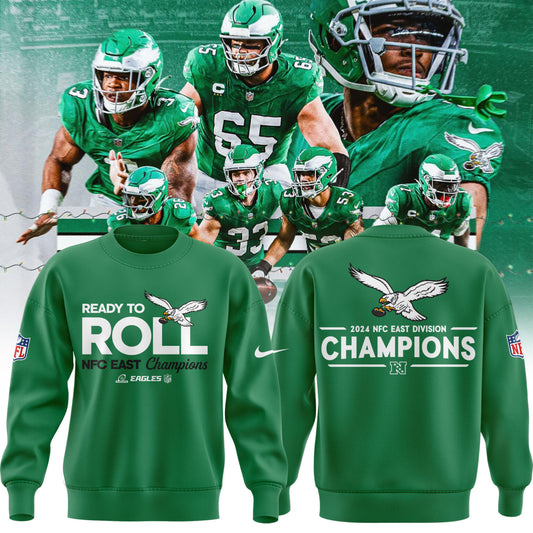 Limited Edition Philadelphia Eagles NFC EAST CHAMPIONS Kelly Green Sweatshirt 2024