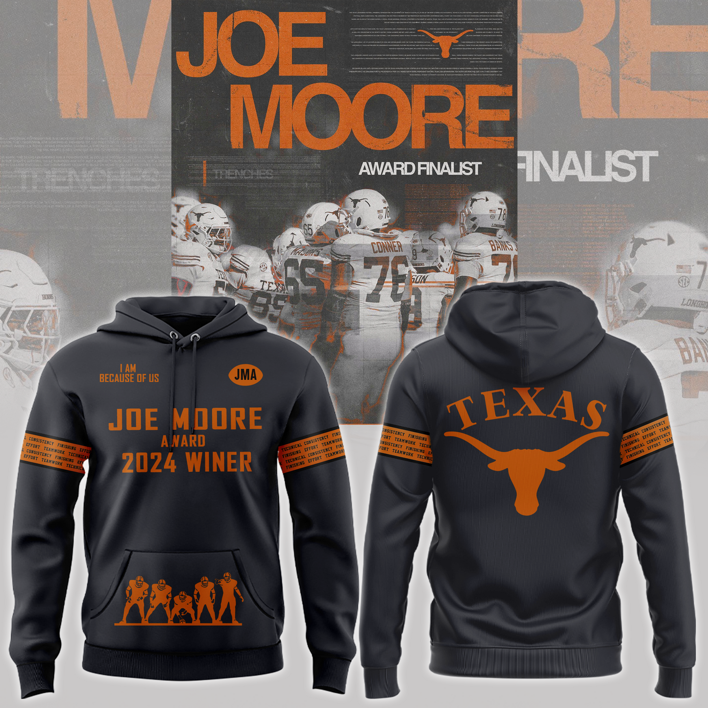 Special Joe Moore Award 2024 Texas Longhorns Hoodie