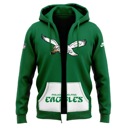 Philadelphia Eagles “Two Shoes” Throwback Zip Hoodie 2024