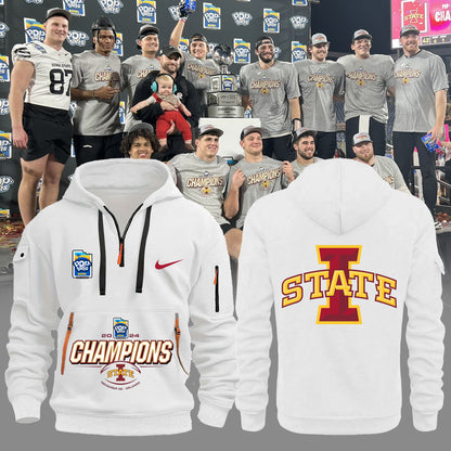 2024 Pop Tarts Bowl Champions Iowa State Football Limited Edition Half Zip Hoodie