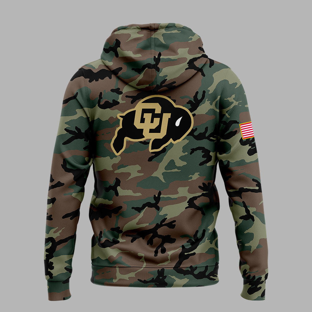 Colorado Buffaloes Football 2024 Military Appreciation Zip Hoodie