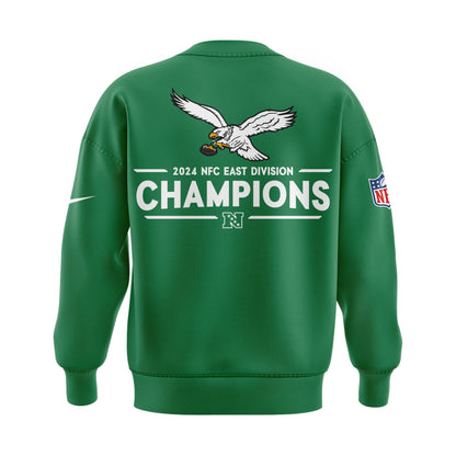 Limited Edition Philadelphia Eagles NFC EAST CHAMPIONS Kelly Green Sweatshirt 2024