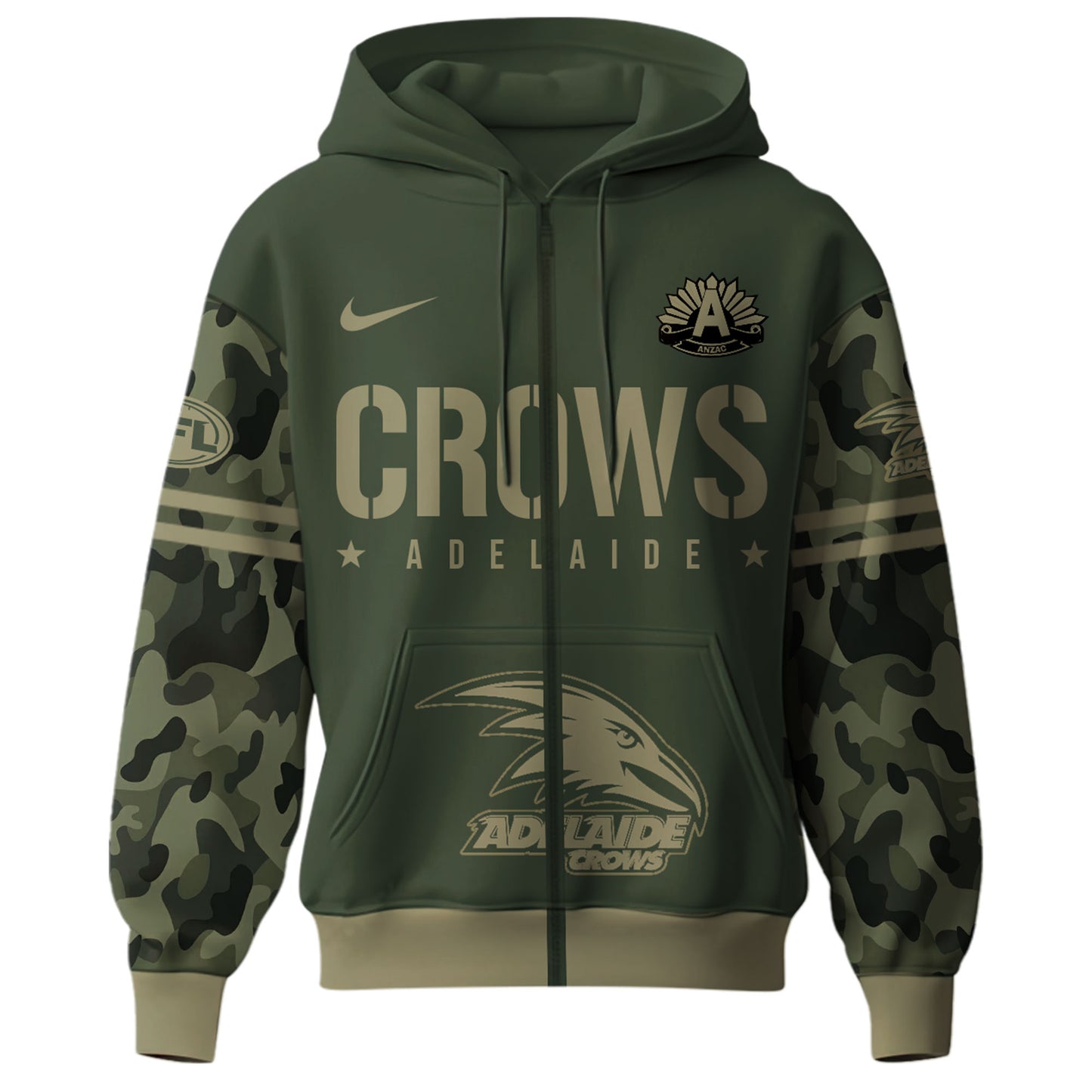 Adelaide Crows AFL x Anzac Day Limited Edition Zip Hoodie 2025