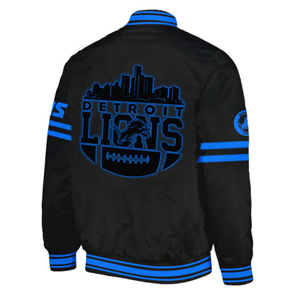 Detroit Lions Back In Black NFL Limited Edition Bomber 2024