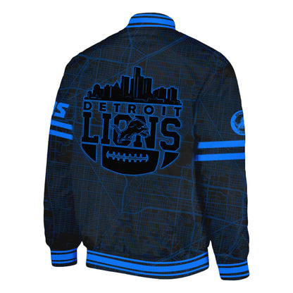 Detroit Lions Back In Black NFL Limited Edition Bomber 2024