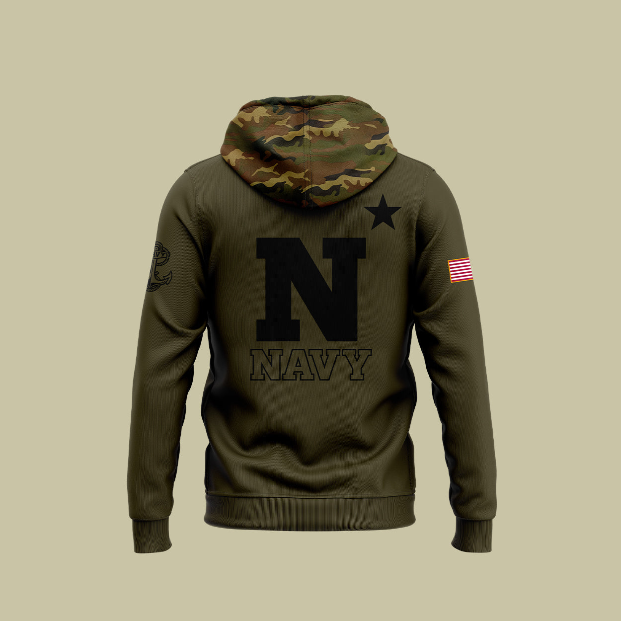 Navy Midshipmen football Arctic Camo 2024 Salute to Service Club Fleece Pullover Hoodie