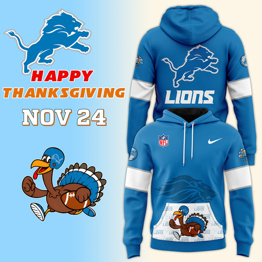 Detroit Lions 2024 Thanksgiving Premium Limited Pullover Hoodie