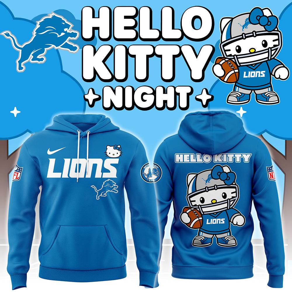 Men’s Detroit Lions x 2024 Hello Kitty Night Premium Limited Hoodie