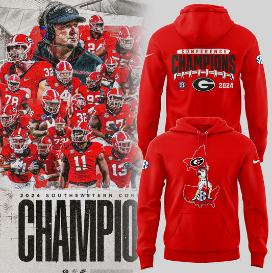 Georgia Bulldogs 2024 SEC Football Conference Champions Pullover Hoodie