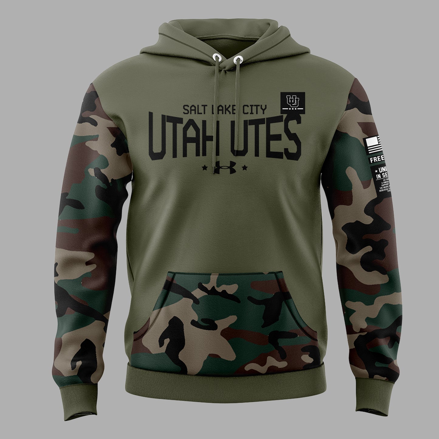 Limited Edition Men’s Utah Utes Football Thyme Freedom Fleece Hoodie 2024