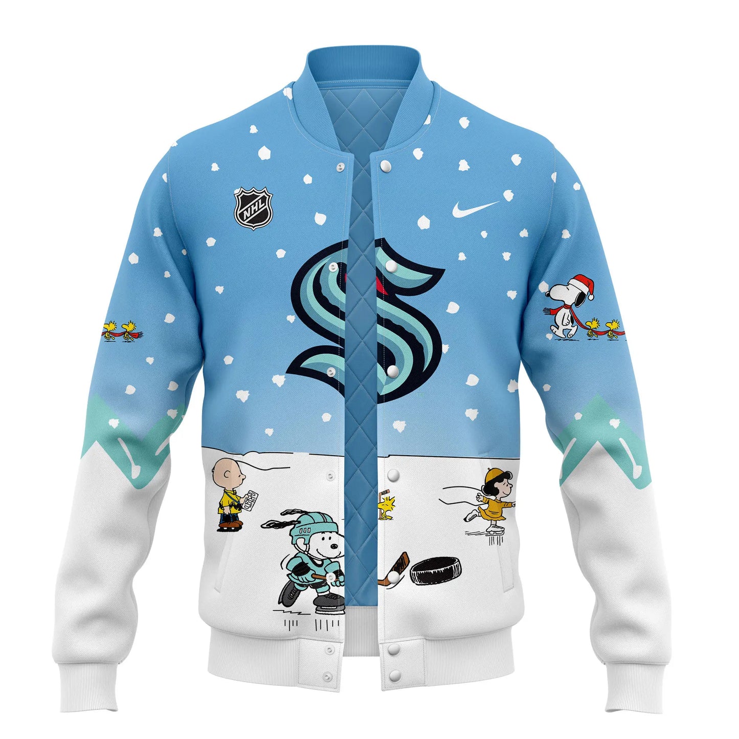 Seattle Kraken Peanuts & Snoopy Night Bomber Jacket