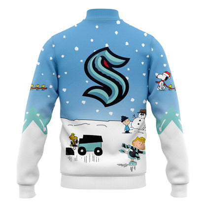 Seattle Kraken Peanuts & Snoopy Night Bomber Jacket