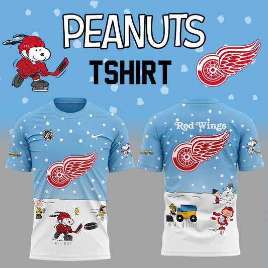 Detroit Red Wings Peanuts & Snoopy Night Tshirt