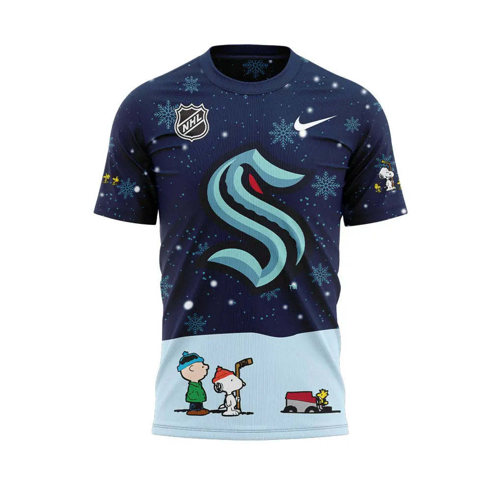 Seattle Kraken Peanuts & Snoopy Night Tshirt