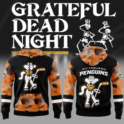 Limited Edition Pittsburgh Penguins Grateful Dead Night Black Hoodie