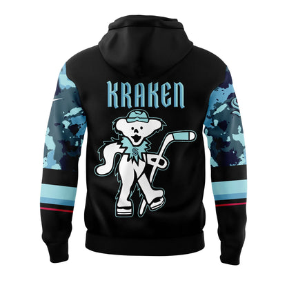 Limited Edition Seattle Kraken Grateful Dead Night Hoodie