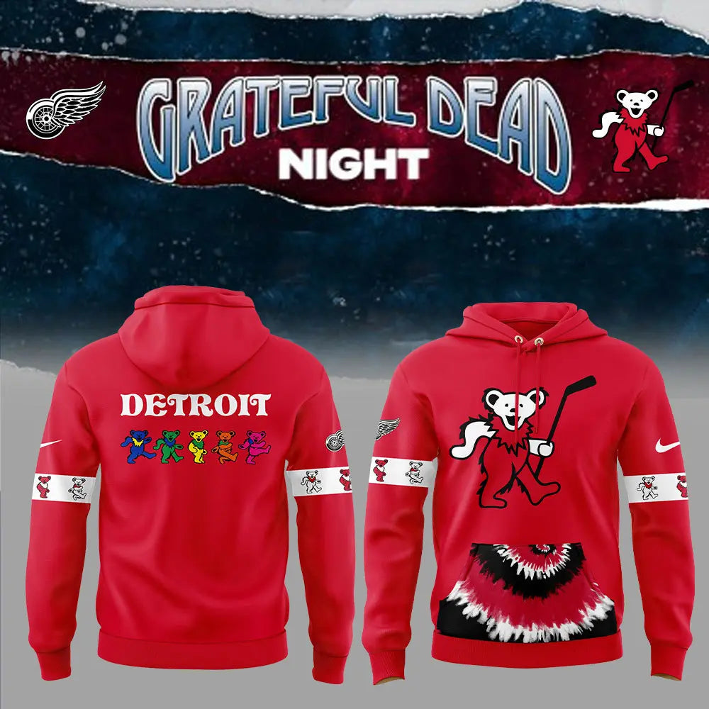 Limited Edition Detroit Red Wings Grateful Dead Night Hoodie