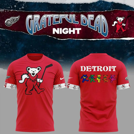 Limited Edition Detroit Red Wings Grateful Dead Night Tshirt