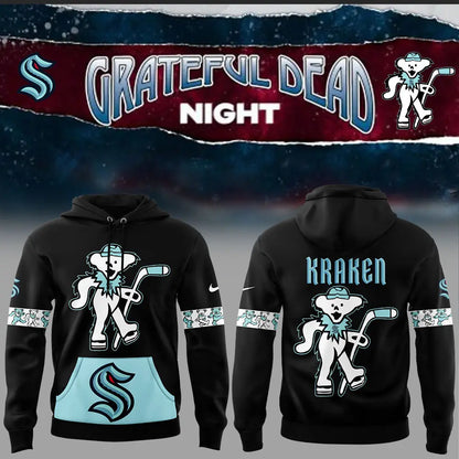 Limited Edition Seattle Kraken Grateful Dead Night Hoodie